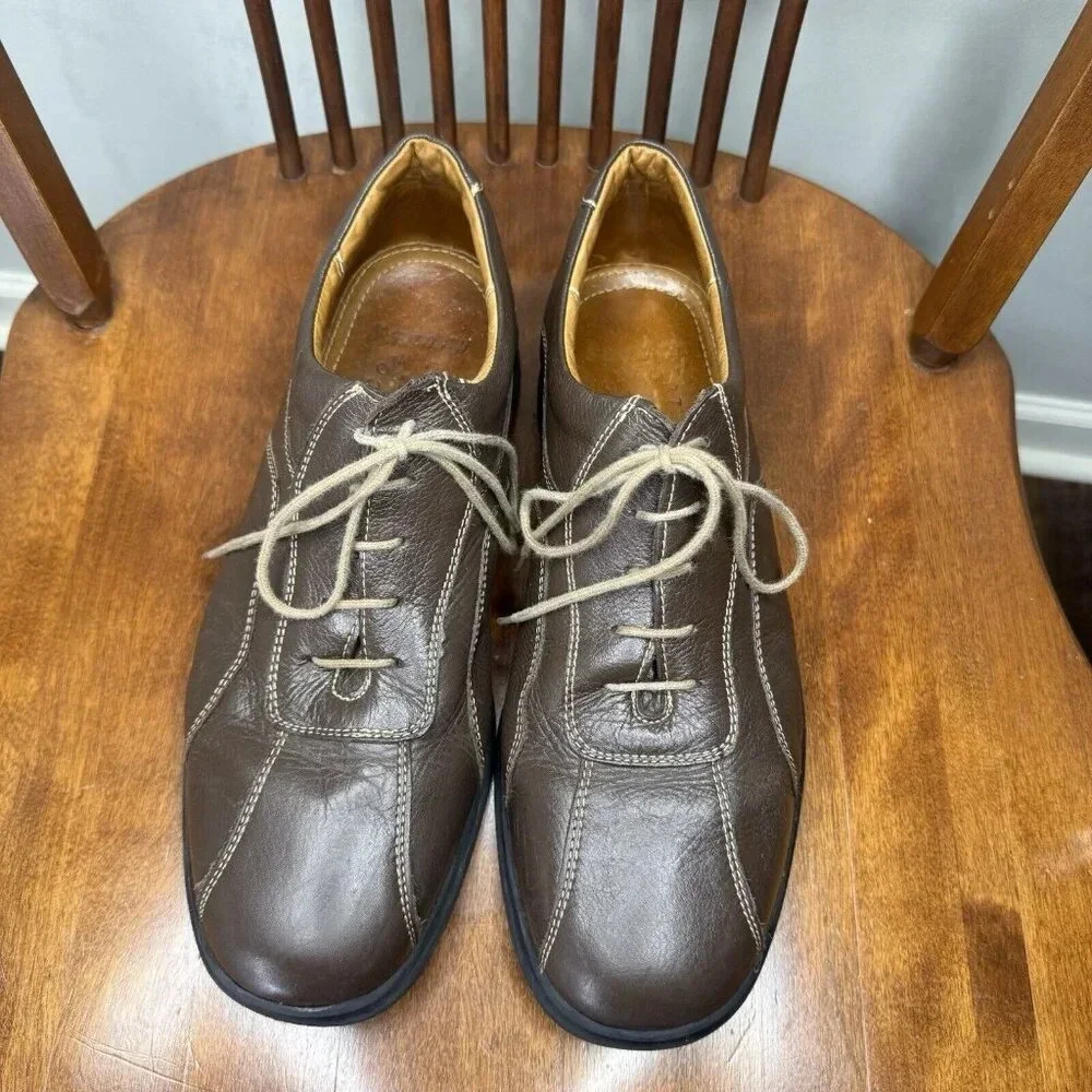 Sandro Men’s Size 10.5 D Lace Up Brown Shoes Leather Office Comfort Air Walk